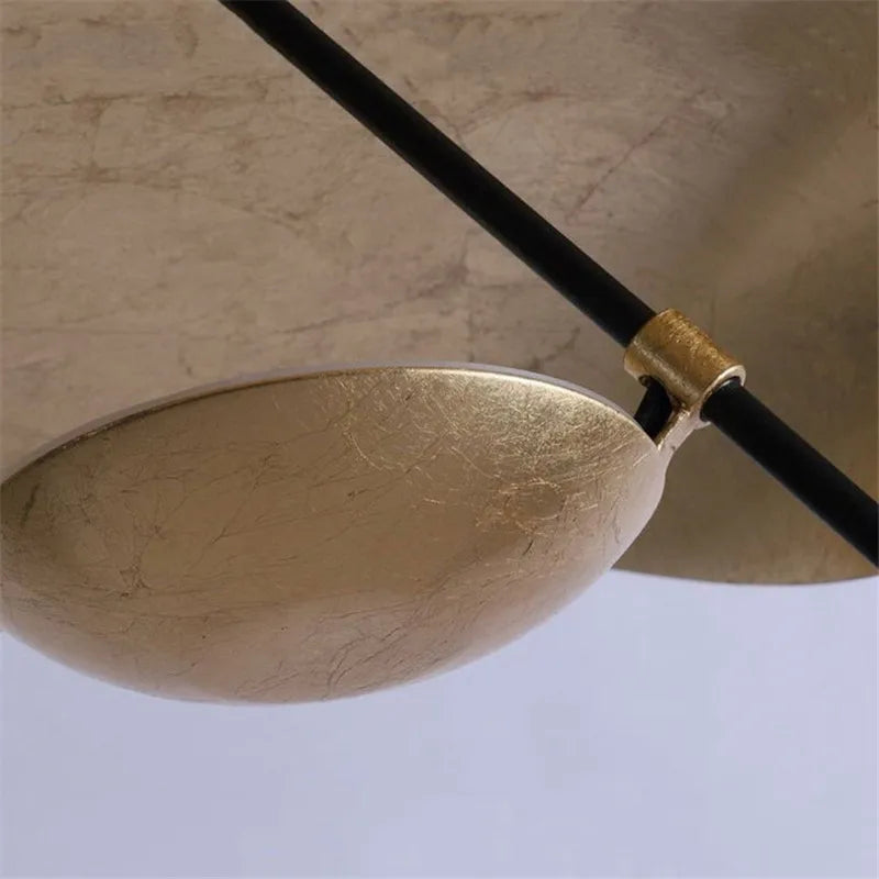 Industrial Retro Gold Pendant Light with Brass Accents