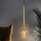 Minimalist Gold Taper Tube Pendant Light for Kitchen Island and Bedside