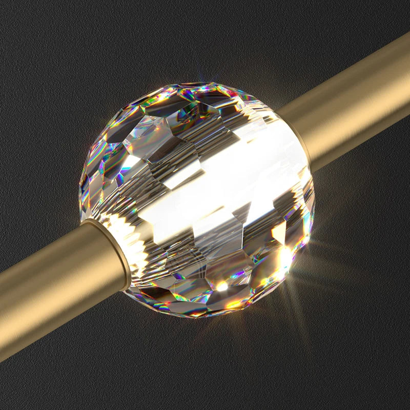 Nordic Brass Pendant Light with Glass Orbs
