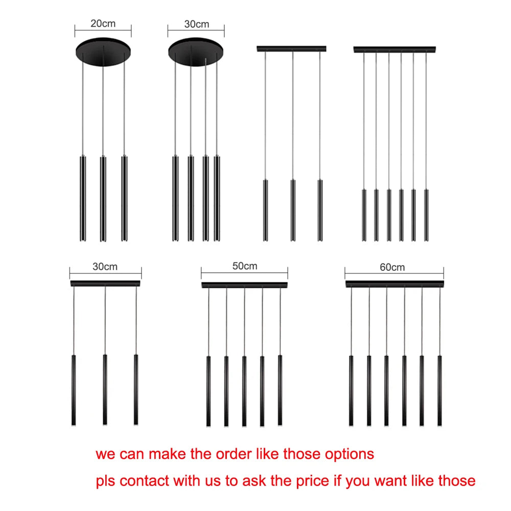 Nordic Iron Cylinder Pendant Light 3W LED