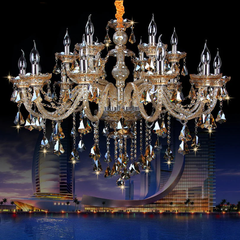 Crystal Chandelier 18 Arms Glass Modern Ceiling Light