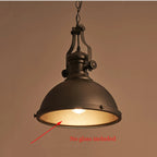 Industrial Iron Pendant Light with Adjustable Chain