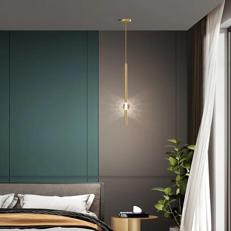 Nordic Brass Pendant Light with Glass Orbs