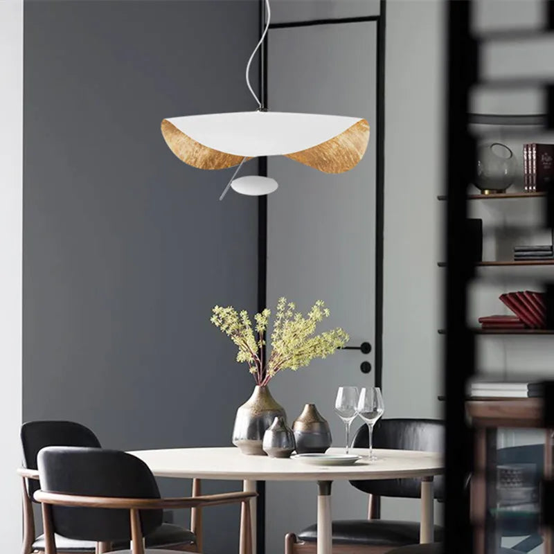 Industrial Retro Gold Pendant Light with Brass Accents