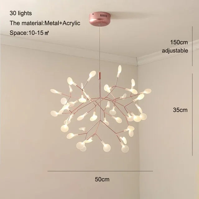 Nordic Iron Chandelier Modern G4 Round Firefly Design
