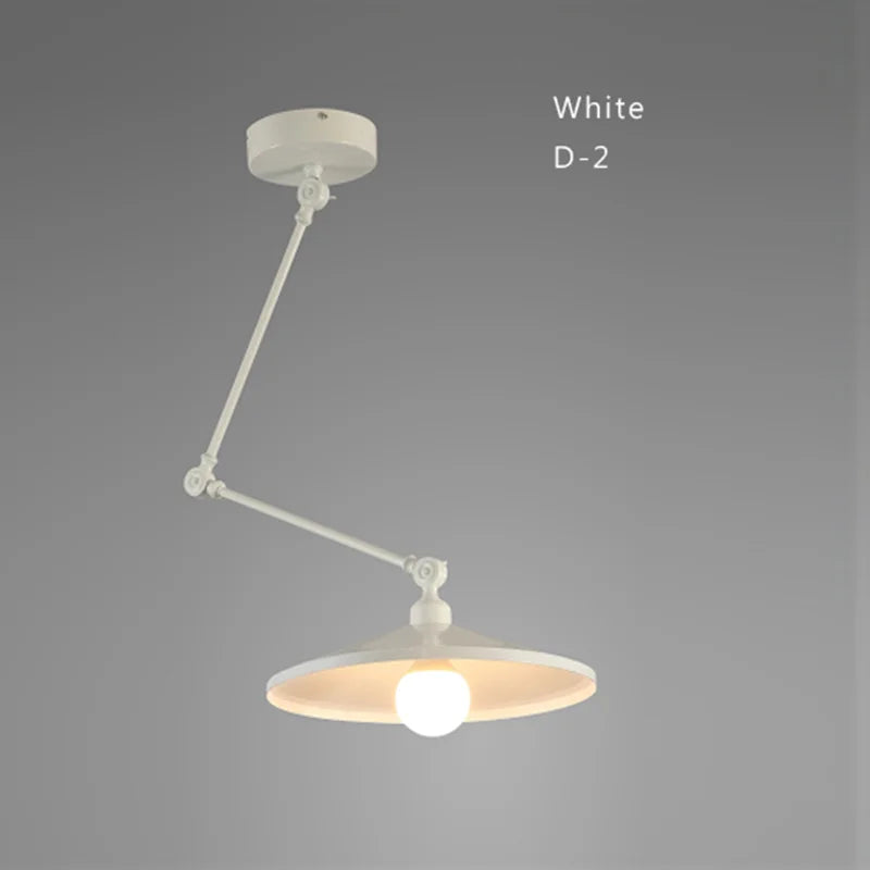 Industrial Iron Adjustable Pendant Lamp with Telescopic Arm