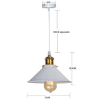 Retro Industrial Black Cone Pendant Light with Brass Fitting for Kitchen