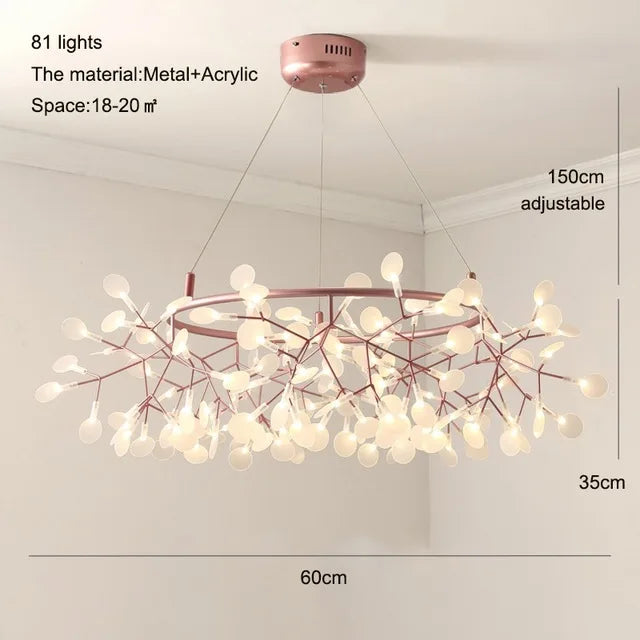 Nordic Iron Chandelier Modern G4 Round Firefly Design