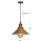 Retro Industrial Black Cone Pendant Light with Brass Fitting for Kitchen