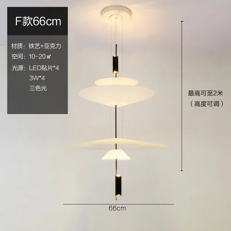 Art Deco Acrylic Pendant Light for Dining Room