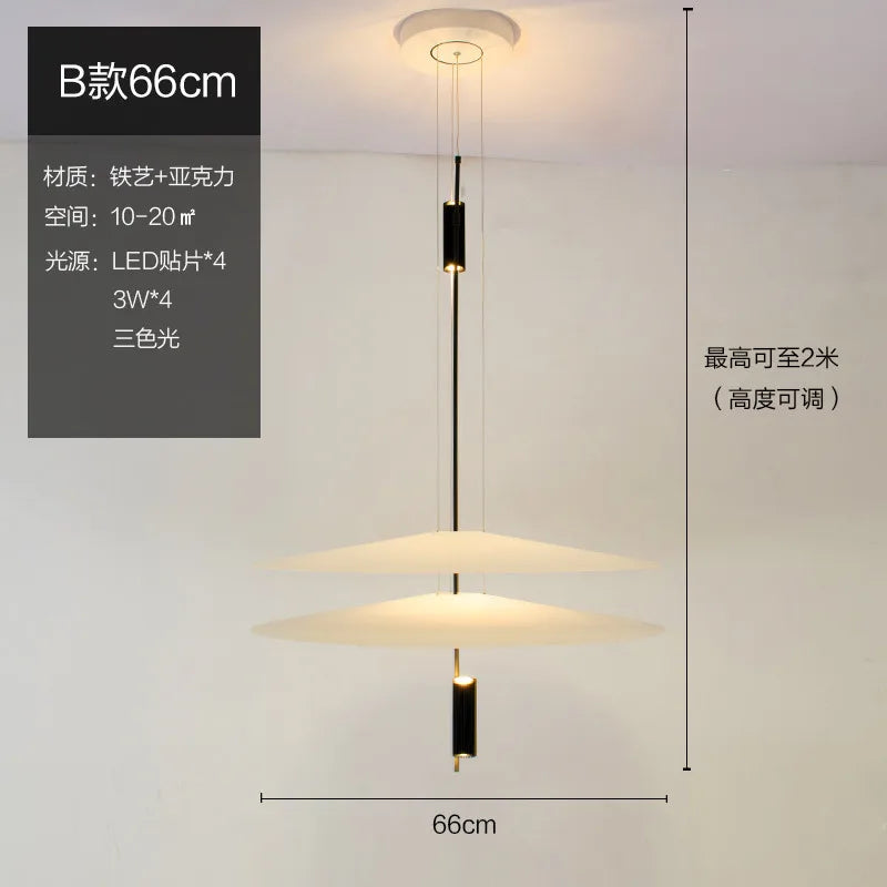 Art Deco Acrylic Pendant Light for Dining Room