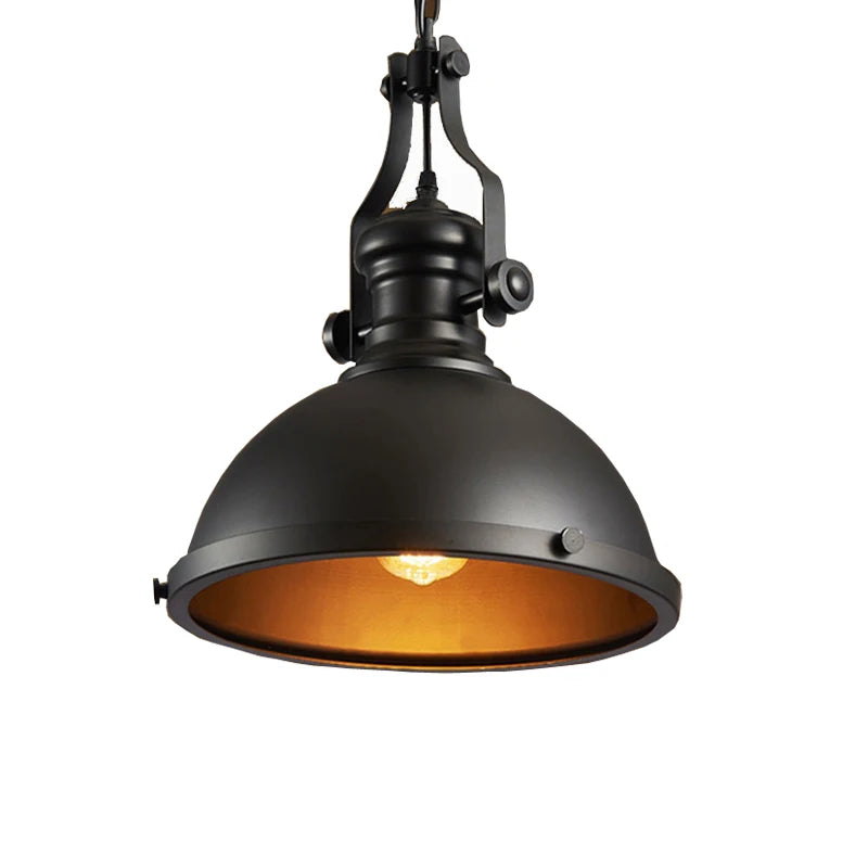 Industrial Iron Pendant Light with Adjustable Chain