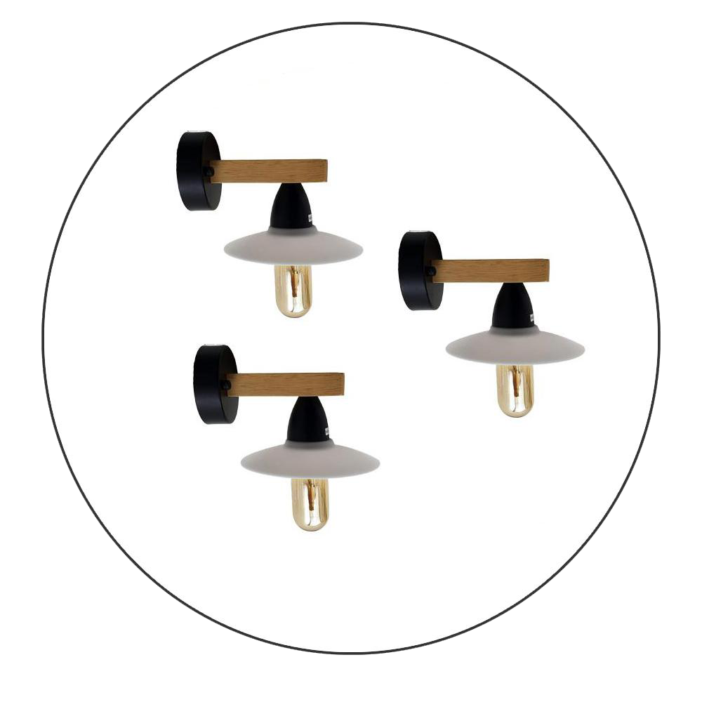 3 Pack Modern Wall Lights with Filament Bulbs~2301