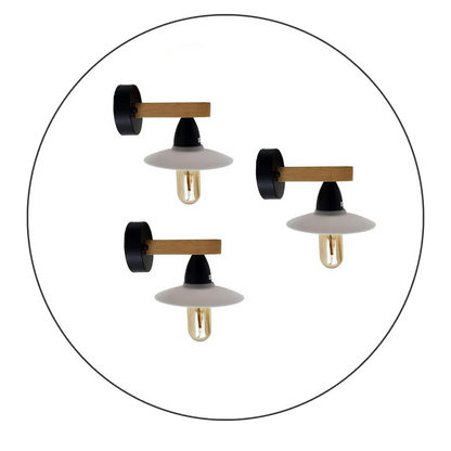3 Pack Modern Wall Lights with Filament Bulbs~2301