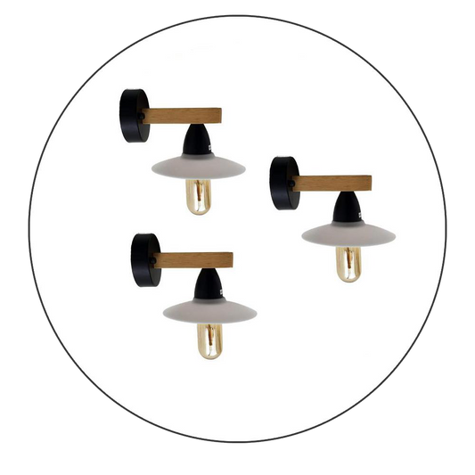 3 Pack Modern Wall Lights with Filament Bulbs~2301