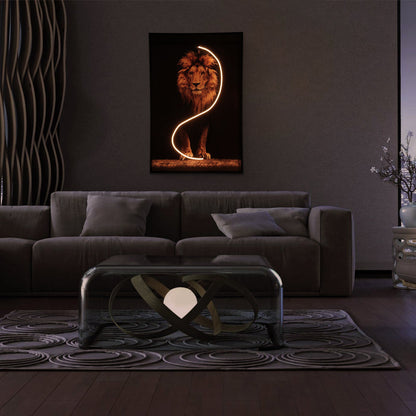 Lion Wall Art with LED Light