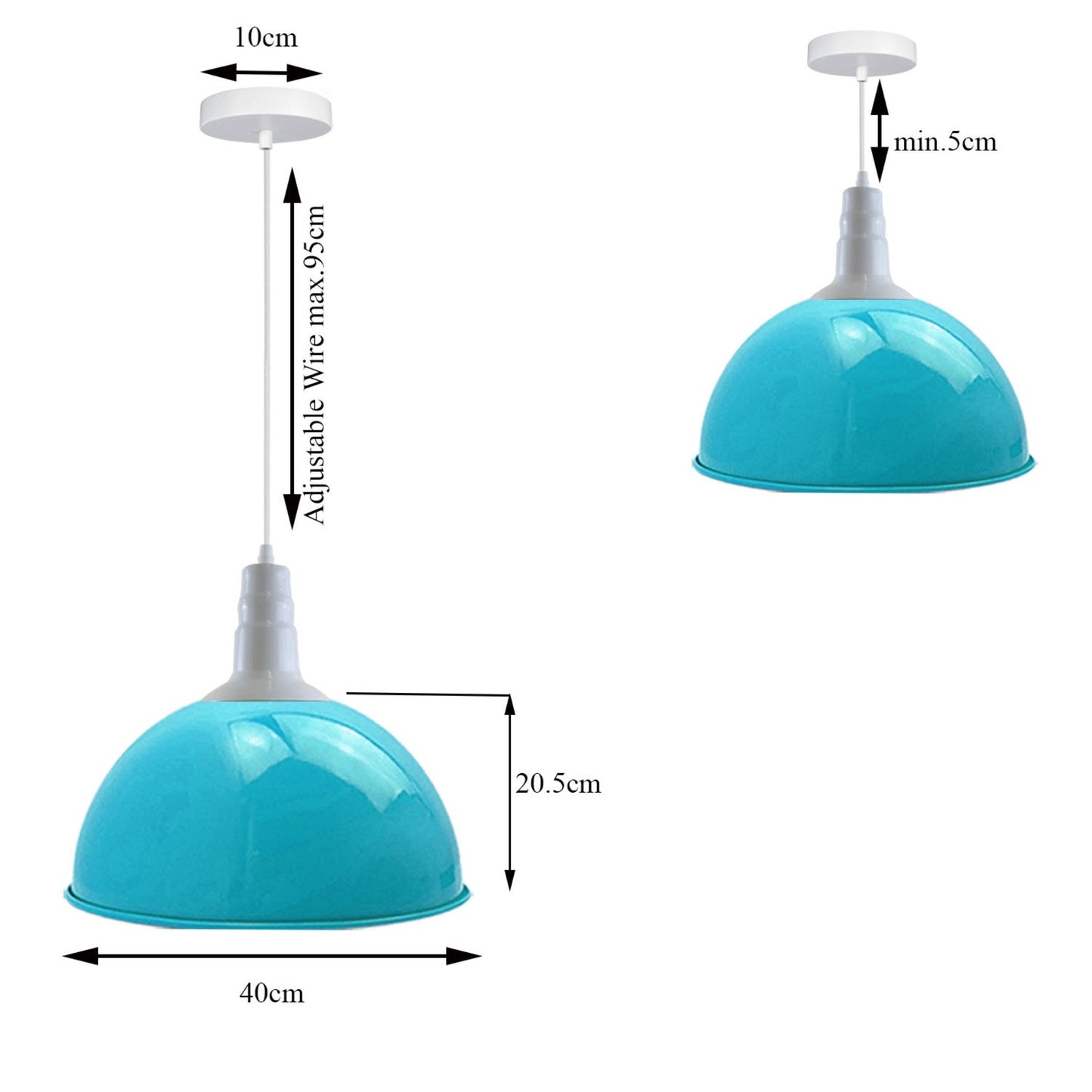 Retro Industrial Blue Pendant Light ~3566