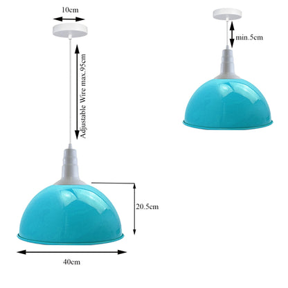 3 Pack Blue Dome Pendant Ceiling Light on Bar~3565