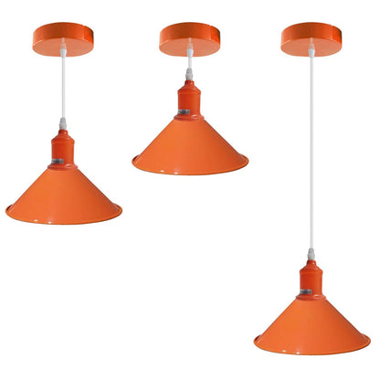 Orange Painted Metal Shade Lighting Vintage Pendant Light~1507