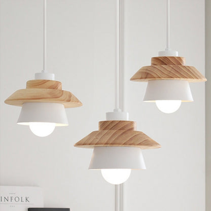 Alloy Japanese Wooden Modern Minimalist Restaurant Small Pendant Lamp