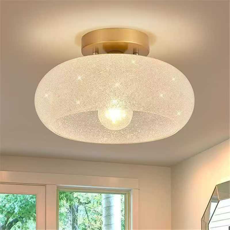 Chalazie Cream Style Glass Entrance Ceiling Lamp