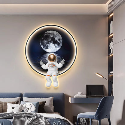 Background Children's Room Space Wall Painting Bedside Lamp
