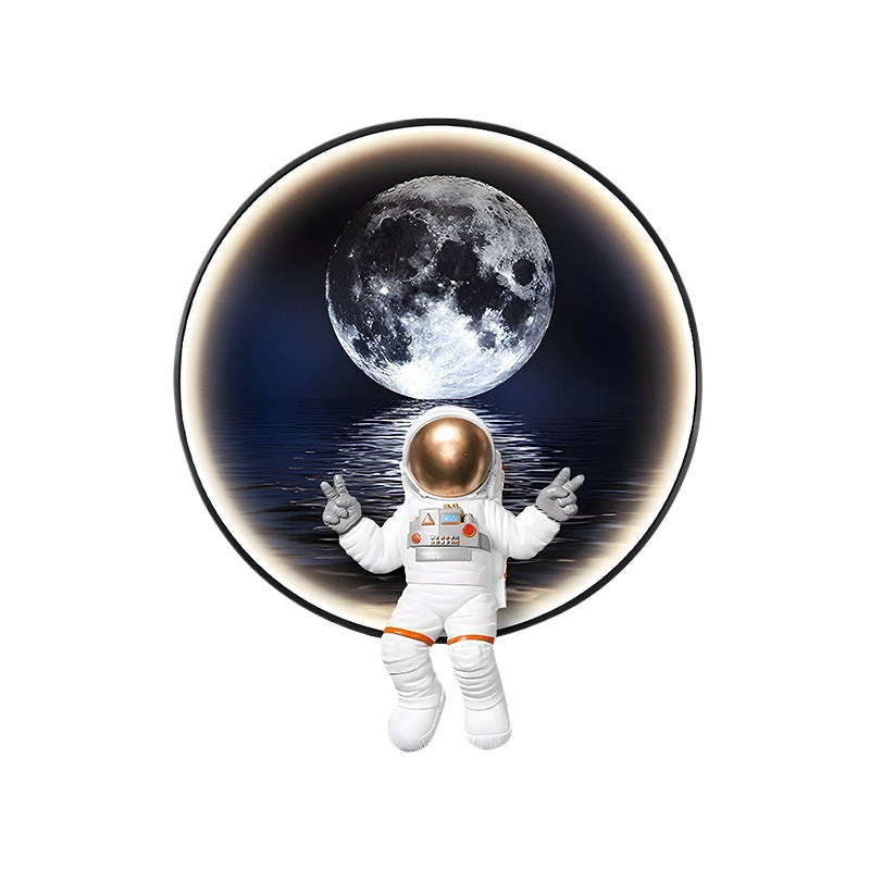 Background Children's Room Space Wall Painting Bedside Lamp