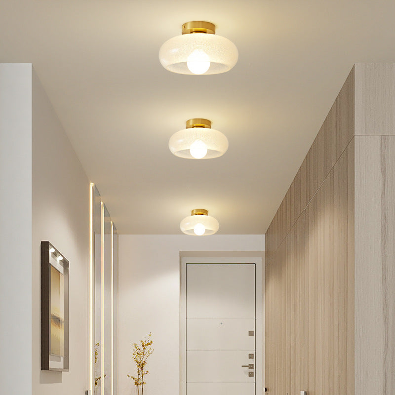 Chalazie Cream Style Glass Entrance Ceiling Lamp