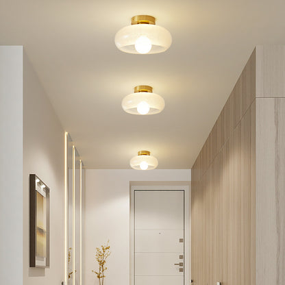 Chalazie Cream Style Glass Entrance Ceiling Lamp