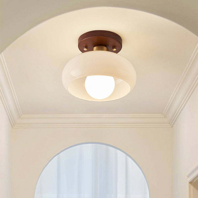 Cream Style Walnut Ceiling Lamp Minimalist Creative Lamps