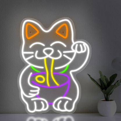 Lucky Cat Pet LED Luminous Light Board Neon