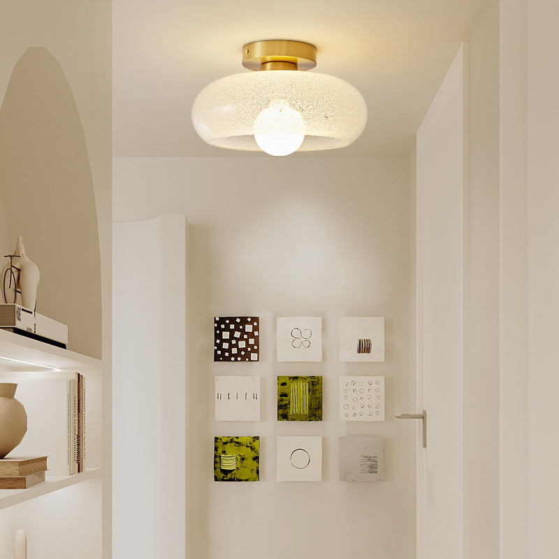 Chalazie Cream Style Glass Entrance Ceiling Lamp