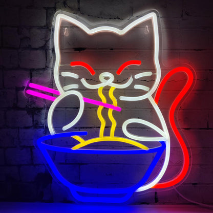 Lucky Cat Pet LED Luminous Light Board Neon