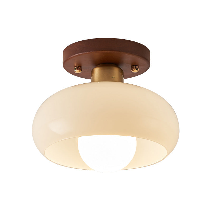 Cream Style Walnut Ceiling Lamp Minimalist Creative Lamps