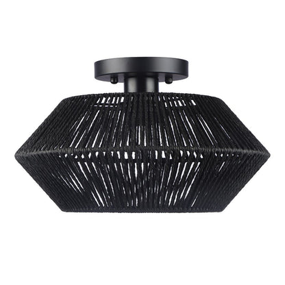 Handmade Vine Woven Aisle Restaurant Balcony Semi-suction Light