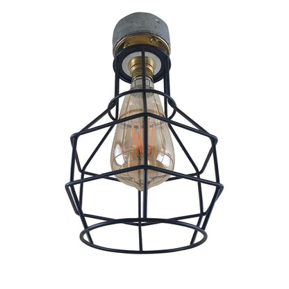 Industrial Lighting Ceiling and Wall Iron Pipe Cage Light ~1579