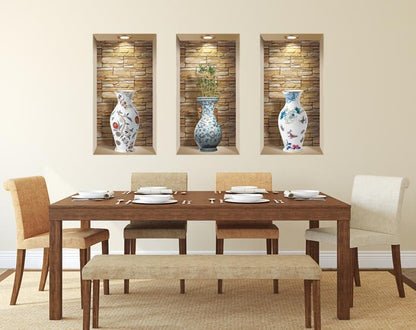 3D Niche Wall Art Decals - Set of 3 | Easy to Apply, Stunning