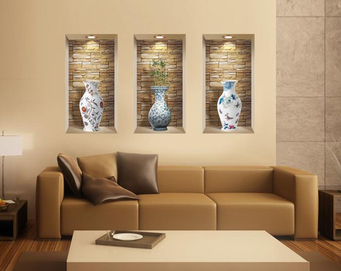 3D Niche Wall Art Decals - Set of 3 | Easy to Apply, Stunning