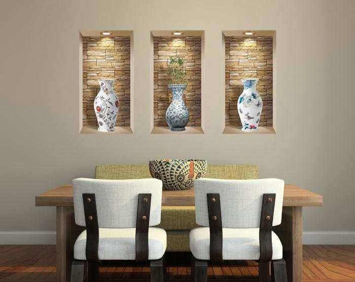 3D Niche Wall Art Decals - Set of 3 | Easy to Apply, Stunning