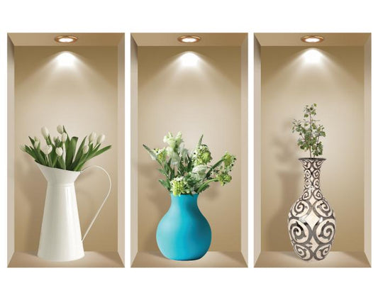3D Niche Wall Art Decals - Set Of 3 | Easy To Apply, Stunning