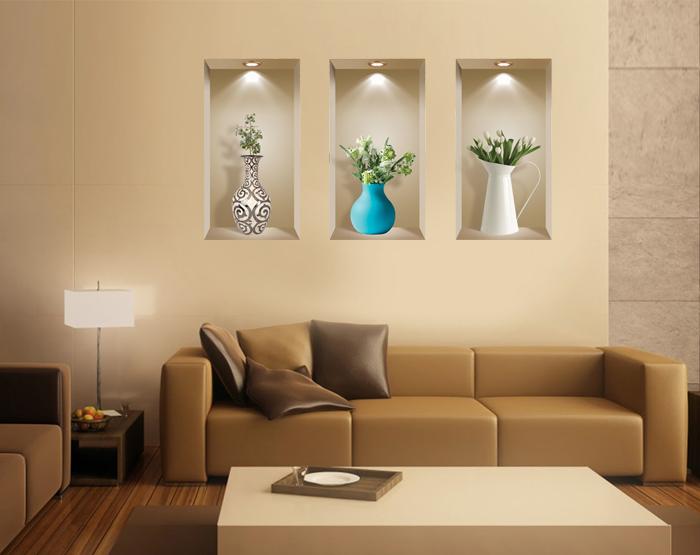 3D Niche Wall Art Decals - Set Of 3 | Easy To Apply, Stunning