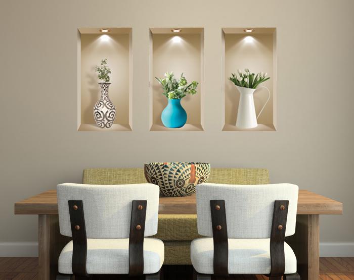 3D Niche Wall Art Decals - Set Of 3 | Easy To Apply, Stunning