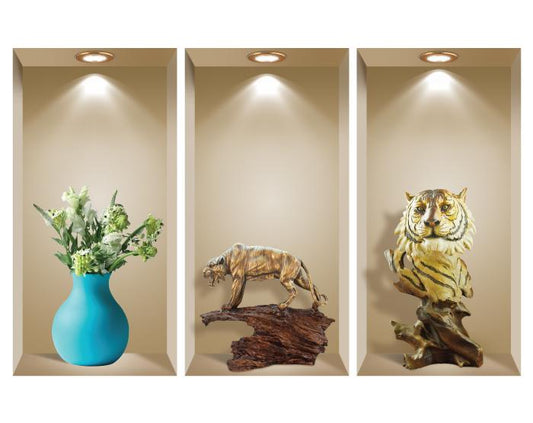 3D Niche Wall Art Decals - Set Of 3 | Easy To Apply, Stunning