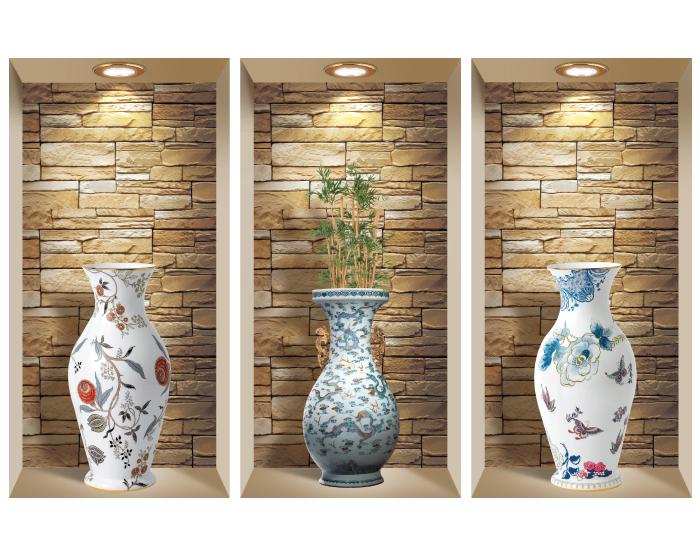 3D Niche Wall Art Decals - Set of 3 | Easy to Apply, Stunning