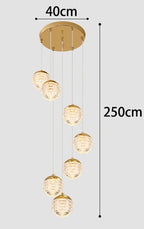 Lámpara Colgante Moderna de Cristal para Escalera
