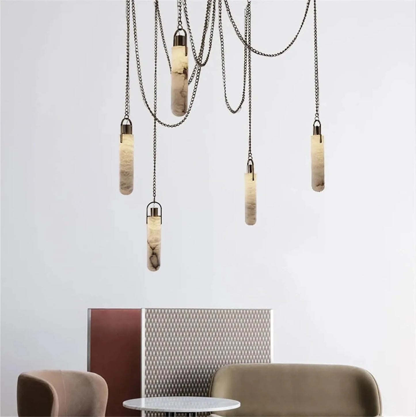 Nordic Marble Alabaster Pendant Light Multi-Drop