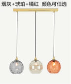 Nordic Dimpled Glass Ball Pendant Light in Jewel Colors for Kitchen