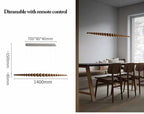 Modern Wood Bead Linear LED Pendant Light for Dining Table and Kitchen Island