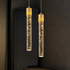 Crystal Glass Pendant Light with LED - Modern Hanging Lamp