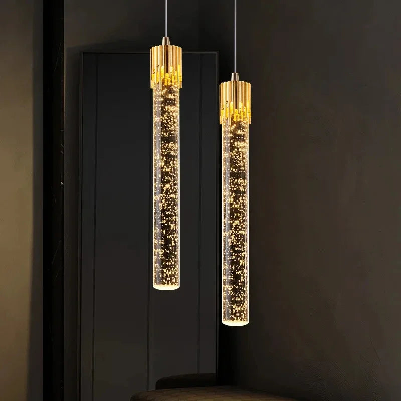 Crystal Glass Pendant Light with LED - Modern Hanging Lamp